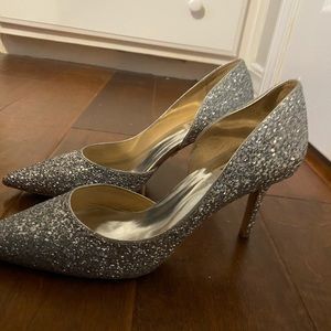 Bradgley Mischka sequin high heels
